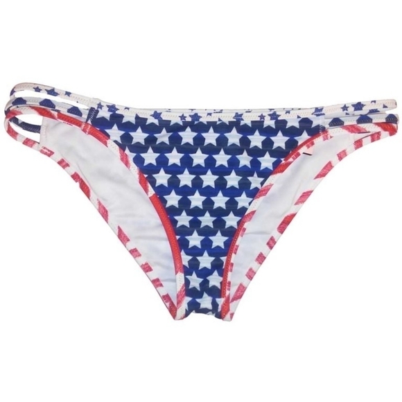 Victoria's Secret Strappy 4th of July Swim Bottom Size M - Picture 1 of 8